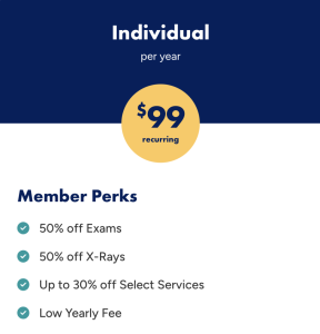 Member perks for an individual membership
